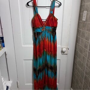 Allison Brittney Red and Blue Dress